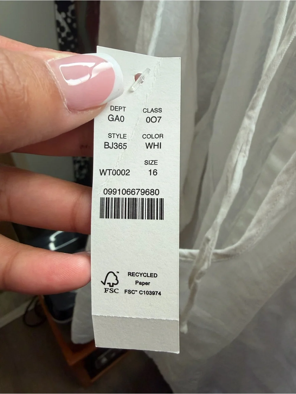 NWT! J.Crew White 100% Linen Puff Sleeve Tie Back Peasant Blouse. Size: 16